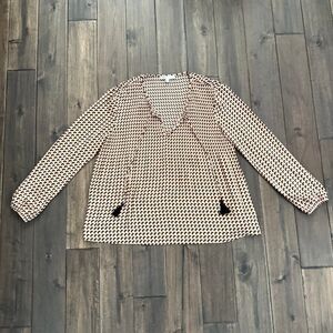 DR2 Yellow Black & White Patterned Relaxed Blouse S